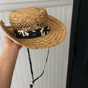 Doreman Pacific Co DPC Small Women's Straw Hat with Black Floral Band